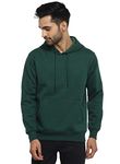 Alan Jones Clothing Men's Poly Cotton Hooded Neck Regular Fit Sweat Shirt (Ss19-Rnhd11-Fgrn-L_Forest Green_L)