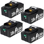 4 Packs 8.0Ah 18V BL1850B Replacement for Makita 18V Battery,Compatible with Makita Batteries BL1860B BL1850B BL1850 BL1840 BL1830 BL1860 BL1835 BL1845 BL1820B,Compatible with Makita Power Tools