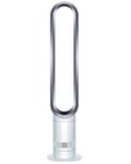 Dyson AM07 Cool Fan with Remote Control, 100 cm, 9 Hour Timer, Tower Fan, Quiet, White/Silver, Energy-Saving, Floor Fan, Bedroom, Volume 48 db, 10 Levels