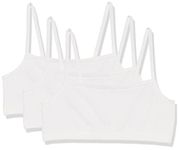 Hanes Women's Bralette, Breathable Pullover Bra, Crop Top, Solid Or Assorted, 3-Pack, Opaque, White/White/White, M (Pack of 3)