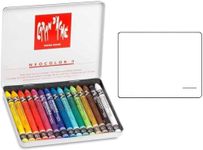 Caran D'Ache NeoColor II" Water Soluble Wax Pastel Set, Multi-Colour 15pcs and 1 EMI Craft Postcards