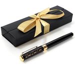 Personalised Custom Premium Metal Pen + Gift Box | Design A Truly Unique Present | Laser Engraved - Black