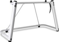 Foiltech U-Shaped Keyboard Display Stand, with Locking Straps, Heavy-Duty for Synthesizer Piano & Keyboard 88 Key 76 Key 61 Key , Durable & Sturdy, Easy to Assemble Display (Silver Grey)