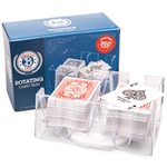 Brybelly Elite Rotating Card Deck Tray | Standard Sized Playing Cards | Rotates in Any Direction | Clear | 6 Deck Tray