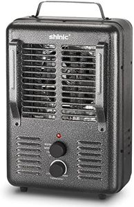 Shinic Space Heater,1500W Milkhouse Heater with Thermostat, Stay Cool Durable Metal Housing, Overheat protection, 3-Prong Plug, Tip-Over Auto Shut Off, Utility Heater for Garage, Bedroom, Greenhouse