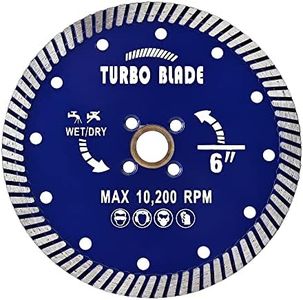 6" Diamond Turbo Blade Granite Blade for Granite Marble Porcelain Tile Wet/Dry Cutting