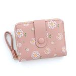 LZSXDWXY Women's Wallet, Fashion Cute Daisy Flowers Print Wallets with Exterior Zipper Around Coin Purse Bifold Bill Wallet with Credit Card Holder Id Window