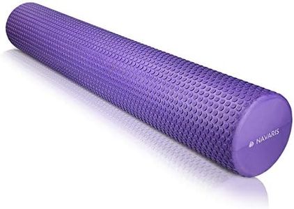 Navaris Rullo per Pilates in Schiuma Eva - Roller per automassaggio Rilascio miofasciale Fitness Massaggi Schiena Gambe - Foam Roll Lungo 90cm Viola