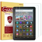 OMOTON Screen Protector for New Amazon Kindle Fire HD 8 Tablet(2024/2022/2020, 12th/10th Generation, 8 inch)/Fire HD 8 Plus/Fire HD 8 Kids/Fire HD 8 Kids Pro, Tempered Glass/Case Friendly, 2 Pack