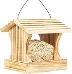 BalterFF Bird Feeders for Outdoors,Wooden Unique Seed Sunflower Food Feeder Blue Cardinal Finch Backyard Platform Balcony Gazebo Tree Fence Wall Mount Effortless Holder Automatic Buddy Gift 4