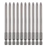 VESTTIO Phillips Cross Slot PH2#2 Long Screwdriver Bit Set 10PCS 1/4 Inch Hex Shank 4 Inch/100 mm Length S2 Steel with Magnetic for Power Screwdriver Drill Impact Driver
