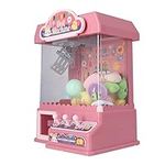 Mini Claw Machine Electronic Arcade Game Indoor Toy Cool Light Music Electric Eggshell Grabber Game Toy for Party (Pink)