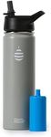 Clearly Filtered Water Bottle | Targets/Removes 200+ Contaminants, Double-Wall Insulated Stainless Steel, BPA/BPS Free, Phthalate Free, Filters Flouride Leads Chlorine (20oz, Sage Gray)