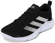 adidas Women's Court Team Bounce 2.0 Indoor, Black/Silver Metallic/White, 9.5