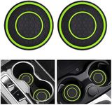 2 PCS Car Cup Holder Coaster,Car Coasters Cup Mats,2.75 Inch Universal Car Cup Coasters,Non-Slip Anti Dust Mats Cup Holder Insert Coaster, Suitable for Most Car Interior (Green)