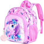 Toddler Backpack for Girls,Cute Unicorn Bookbag for Little Kids,12” Sequin Kindergarten Preschool Schoolbag