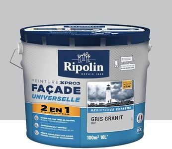Peinture façade 2en1 xpro3 RIPOLIN, gris granit, 10 l