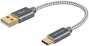 CableCreation 6 inch USB C Cable , Short USB to USB C 3A Fast Charging Cable, Braided USB C Male to USB Male Cable for Power Bank, Galaxy S23, iPad Pro iPad Mini S22 S21 Z Flip, etc, Gray