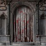 Watayo 3Pcs Halloween Doorway Curtain- 65x39 Inch Door Curtain Decorations with Bloody Prints- Bloody Creepy Cloth for Scary Halloween Party Haunted House Entrance Décor