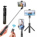 theKiteco. Bluetooth Selfie Stick with Remote 3-in-1 Multi-Functional Extendable Bluetooth Selfie Stick Tripod (Bluetooth Remote Included)