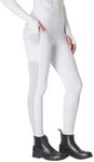 FitsT4 Sports Women's Horse Riding Pants Knee-Patch Riding Tights Ventilated Mesh Equestrian Breeches with Pockets White S