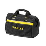 STANLEY Tool Bag 30 x 25 x 13 cm in Resistant 600 x 600 Denier with 8 Interior 2 Exterior Pockets and Reinfored Base 1-93-330, Black, 12"