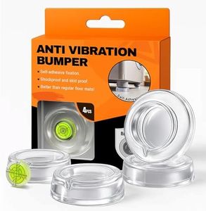 ROOICOXX Anti Vibration Pads for Washing Machine – Transparent Anti Vibration Pads for Washing Machine and Dryer – Eco-Friendly Vibration Dampening Rubber Mat & Washer Stabilizer Feet (4-Pack)