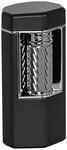 Xikar Meridian Triple Soft Flame Cigar Lighter, Powerful, Elegant, Innovative, Reliable Flint Ignition, Large Easy-to-Use Roller Bar, EZ-View Fuel Window, High Altitude Performance, Black & Gunmetal