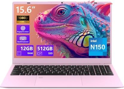VIGSENUP Pink Laptop,15.6 Inch Laptop Computer,12GB RAM 512GB SSD,4-Cores N150 Processor(Beat to N95,N5095),Up to 3.6 GHz,MS Office 2024,Win11 Pro, WiFi 6, BT 5.2, Webcam, USB-C
