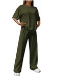 My Swag Casual 2 Piece Outfit Co Ords Set Loose-Fit T-Shirt & Trouser Matching Pajama Set for women & Girls