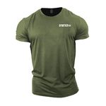 GYMTIER Gym Clothes for Men Gym T-Shirt - Bodybuilding Workout Training Top Bodybuilding Workout T Shirt Training Top MMA Men's Active Wear, Green, S