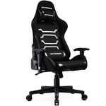 GTFORCE EVO CT RECLINING SPORTS RACING GAMING OFFICE DESK PC CAR FABRIC CHAIR (Black)