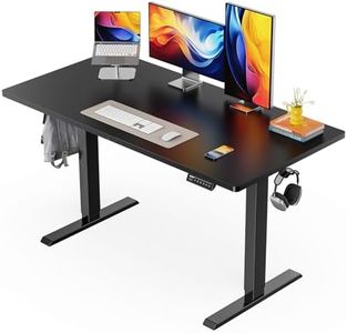 ErGear Electric Standing Desk, 48 x 24 inch Height Adjustable Sit Stand Up Desk, Computer Home Office Desk with 4 Memory Height Buttons, Two Pieces Desktop, Black, EGESD110B