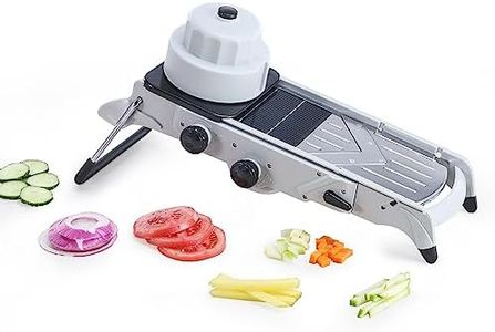 Stainless Steel Mandoline Slicer Adjustbale V-Shaped Blade Mandoline Vegetable Slicer & Shredder with Handguard for Furits, Potatoes, Cucumbers, Garlic, Tomatoes, Lemons