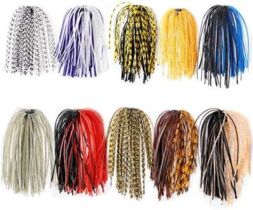 FREE FISHER Spinnerbait Skirts,Silicone Jig Skirts,10 Bundles Bass Fishing Jigs Skirts,DIY Squid Jig Spinner Bait Buzzbaits Accessories