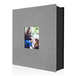 Ywlake Photo Album 4x6 400 Pockets, Linen Photo Albums Holds 400 Vertical Pictures Only Grey