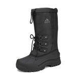 NORTIV 8 Men's Waterproof Winter Snow Boots Fur Liner Lightweight Outdoor Booties Black Size 9 M US MOUNTAINEER-2M