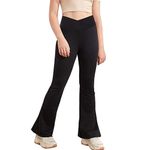 Girl's Leggings Solid Color Flare Pants Kids Dance Workout Yoga Bootcut Active Leggings Full Length Bell Bottoms