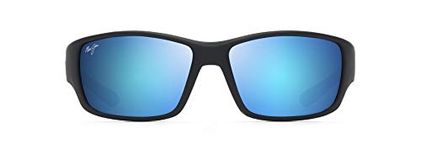 Maui Jim Men's Local Kine Sunglasses, Soft Black/Sea Blue/Grey/Blue Hawaii Polarized, Large