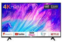 TCL 50P610K 50-Inch 4K Smart TV 3.0 Ultra HD - Freeview Play / BBC iPlayer / Netflix / YouTube / Smart HDR, Dolby Audio, Wi-Fi ,3*HDMI, 2*USB Port, Slim design, Black