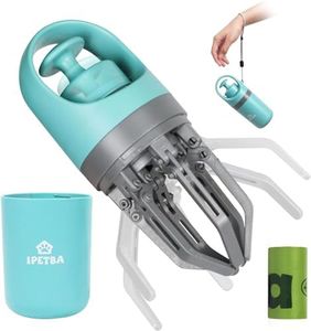 iPetba Mini Portable Pooper Scooper with Built-in Poop Bag Dispenser <3 in1>, Lightweight Poop Scooper for Medium Small Dogs Easy to Carry Claw Dog Poop Picker Upper Tool for Lawns Grass Dirt Gravel