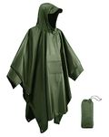 Victoper Plus Size Waterproof Poncho Adult, Reusable Rain Poncho Adult Waterproof Poncho Waterproof Adult Lightweight Waterproof Raincoat for Outdoor Hiking Camping Green