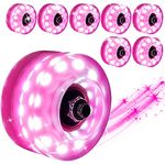Nezylaf 8 Pack 𝐔𝐩𝐠𝐫𝐚𝐝𝐞 Light up Roller Skate Wheels, 78A Roller Skate Wheels with ABEC 9 Bearings Installed for Indoor or Outdoor Roller Skate and Skateboard 32 x 58 mm