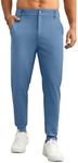 Askdeer Men's Golf Pants Casual Slim Fit Joggers Stretch Sweatpants Yoga Running Dress Work Pants with 5 Pockets Gray Blue