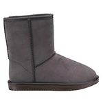 mysmartbuy.com Womens Comfi Snugz Boots – Warm & Comfortable Water-Resistant Outdoor Ankle Boot Ladies Footwear with Super Thick Faux Fur Lining & Chunky Anti-Slip Tread – Slate Grey, Size 8