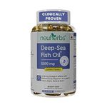 Neuherbs Deep Sea Omega 3 Fish Oil 30 Softgels, Omega 3 Supplement Triple Strength 2500 Mg for Muscle, Joints, Heart & Cognitive Support, No Fishy Burps with Lemon Flavour, 1 count, 30 capsules