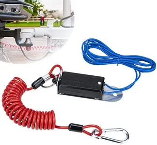 Trailer Breakaway Switch, with 4 FT Coiled Trailer Brake Away Cable, Trailers Breakaway Kit with Pull Pin Steel Spring Towing Wire, Trailers Emergency Brake Cable for RV Travel Trailers Towing