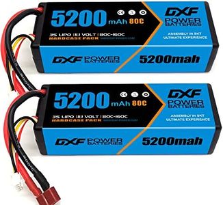 DXF 3S 5200mAh Lipo Battery 11.1V 80C Hard Case RC Battery with Deans/T Plug for RC Car Boat Truck Tank Racing Models(2 Pack)