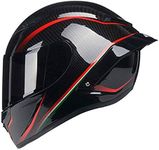 Woljay Full Face Motorcycle Helmet Unisex-Adult Off Road Moto Street Bike ATV Helmets Glass Red Line DOT Approved (Smoke,L)