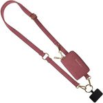 Save the Girls Clip & Go Vegan Phone Lanyard & Wristlet, Deep Cream Rose